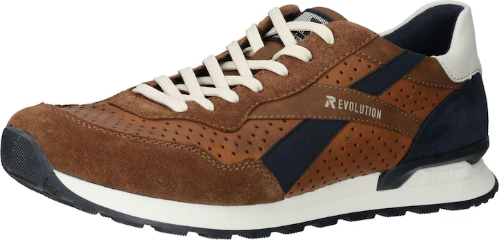 EVOLUTION Men's lace-up shoes Sporty rubber sole Brown