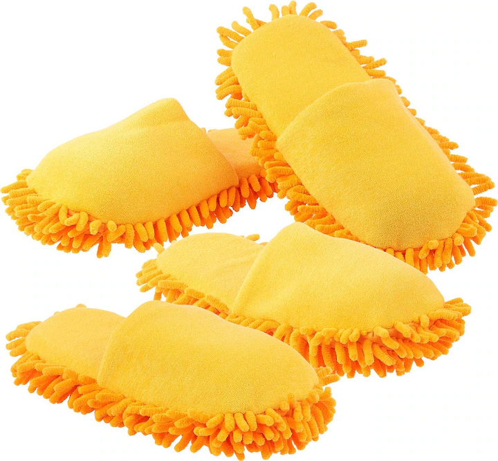 Set of 2 cleaning slippers with cleaning microfibre sole