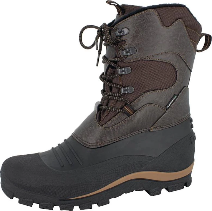Winter lace-up boot Bernd size 42 brown/black nylon/PVC faux fur lining