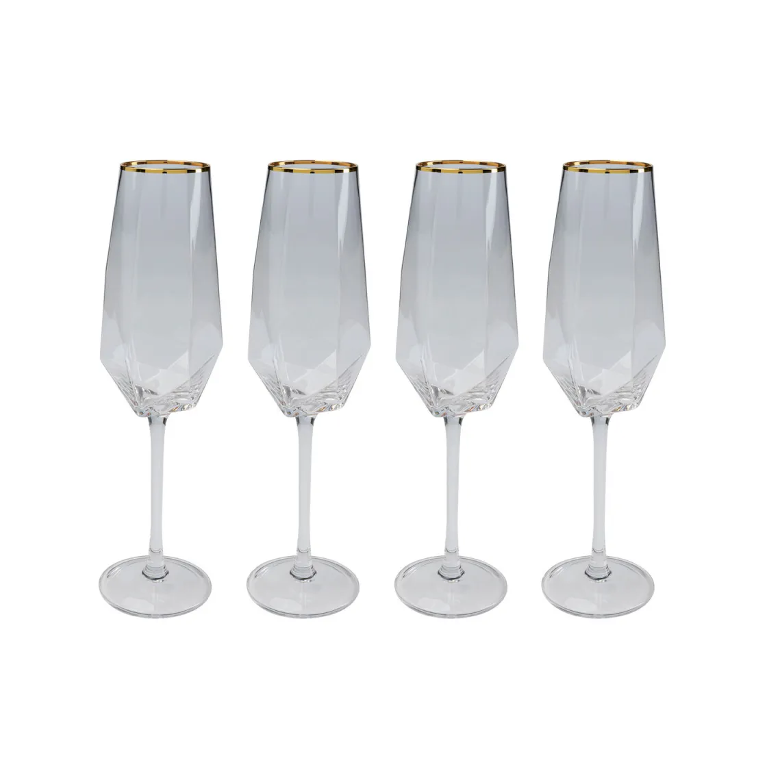 Champagne glass Diamond Gold Rim (4/pcs.)