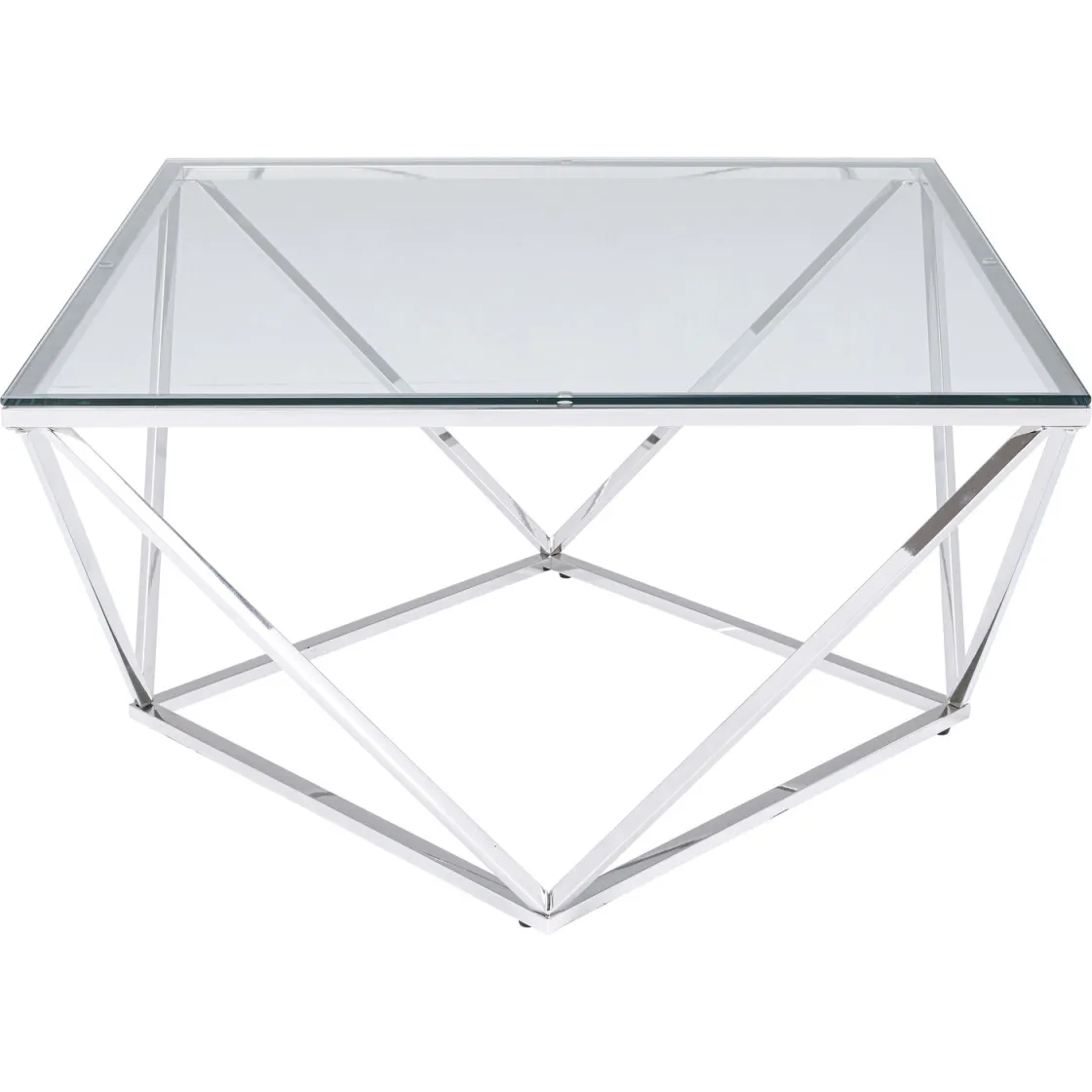 Coffee Table Cristallo Chrome 80x80cm
