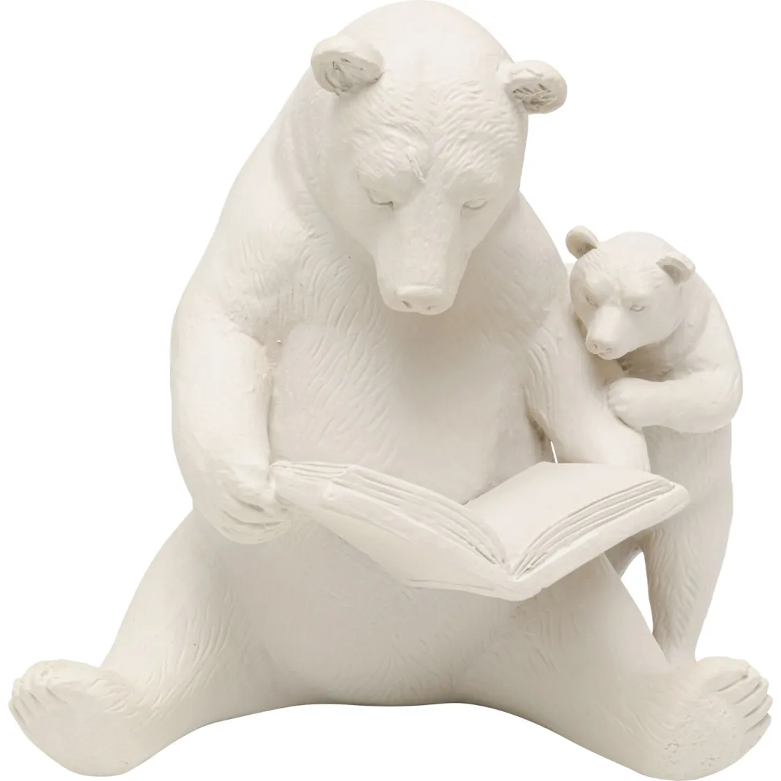 Deco Figurine Reading Bears Greige