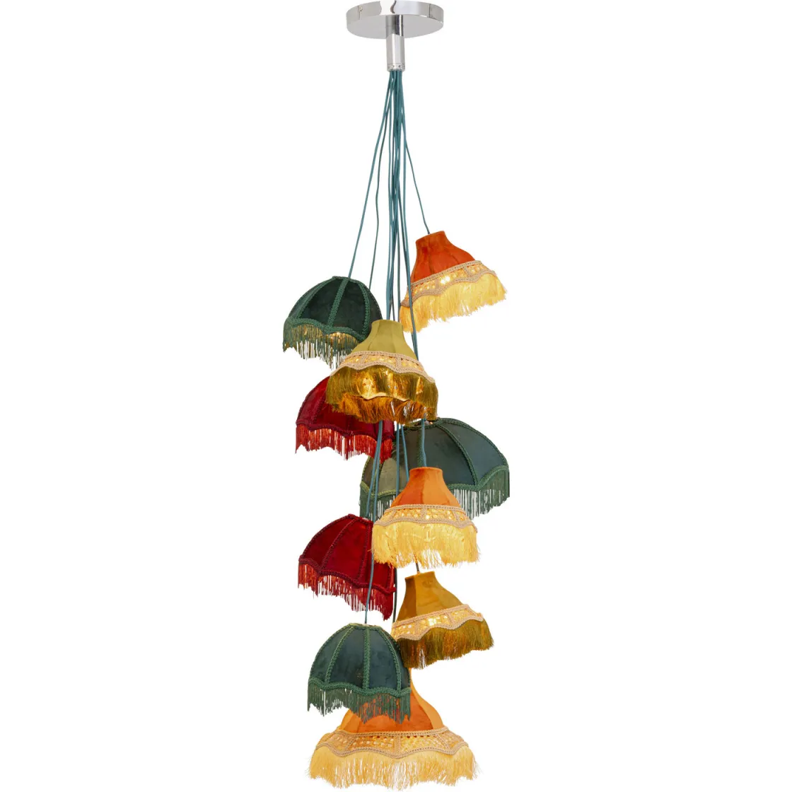 Pendant Lamp Saloon Fringes 10-lite