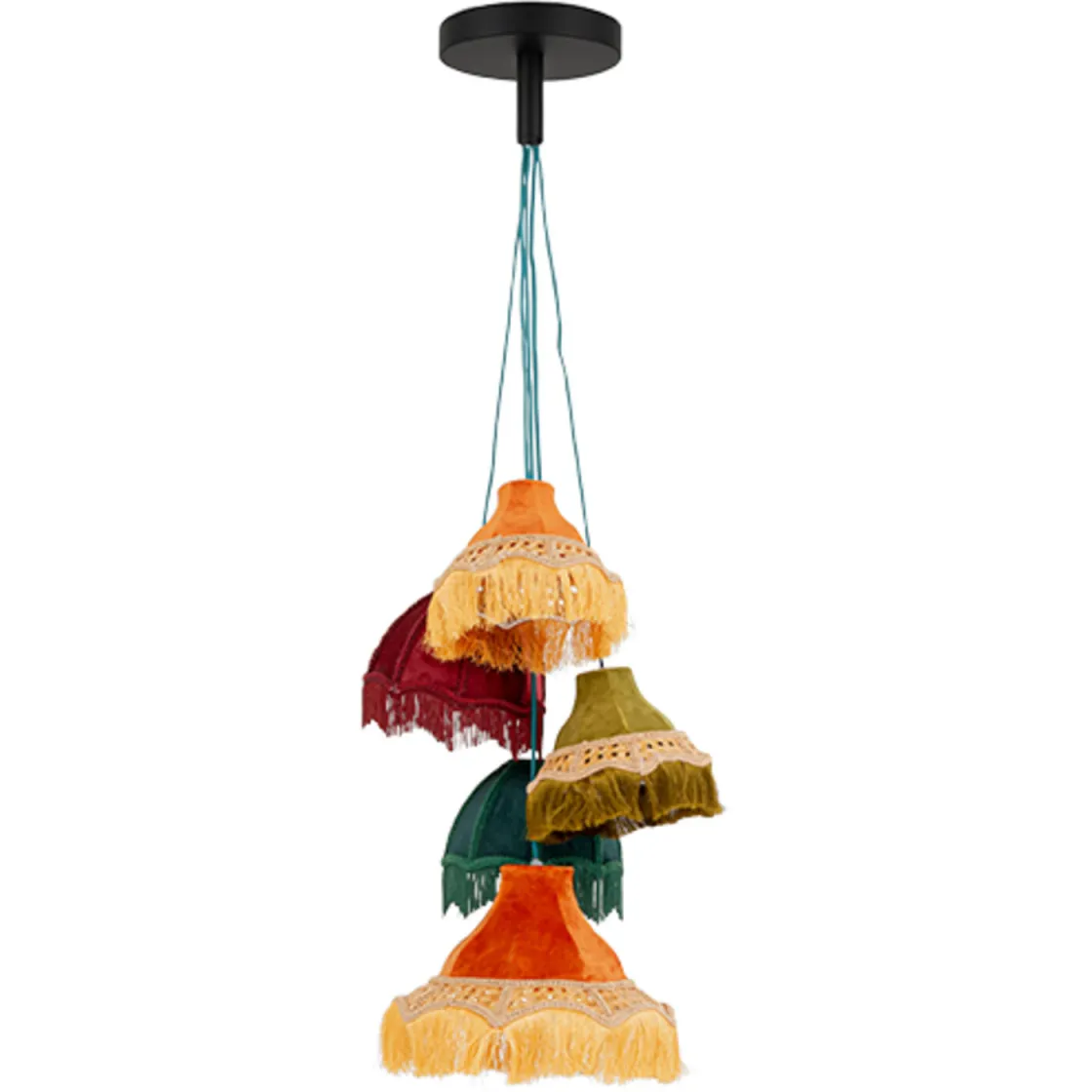 Pendant Lamp Saloon Fringes 5-lite