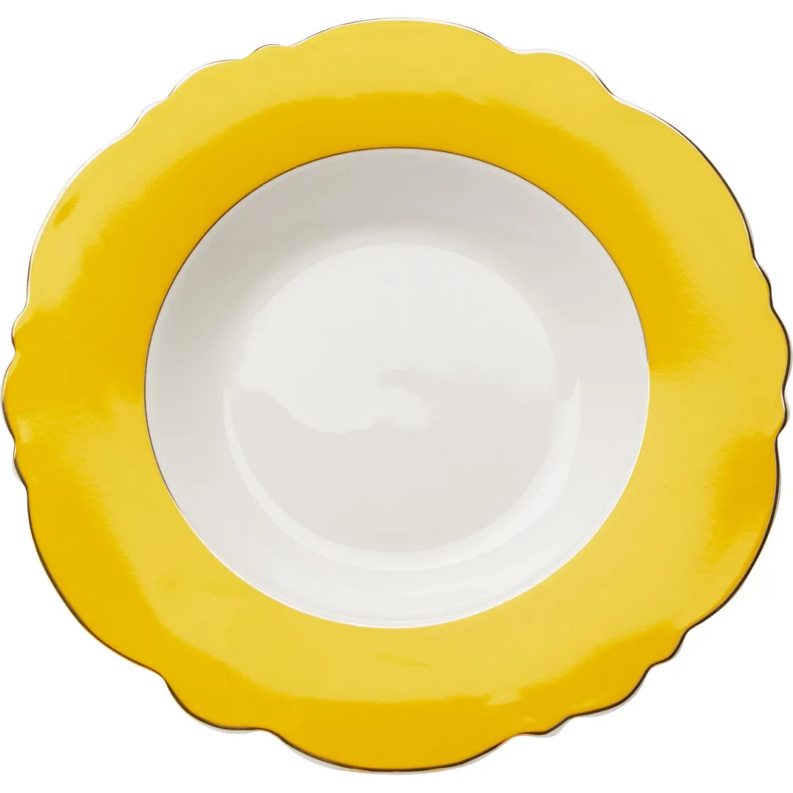 Plate Deep Harlequin Yellow Ø23cm