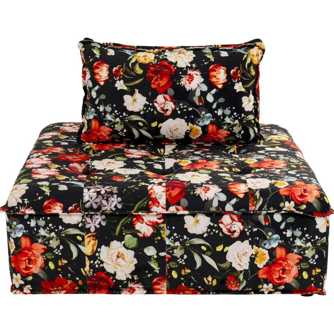 Sofa Element Portofino Flowers Schwarz