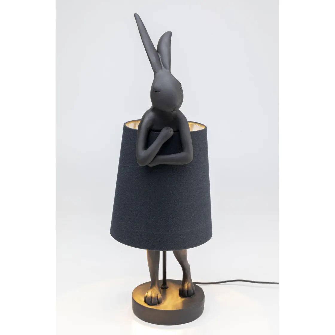 Table Lamp Animal Rabbit Matt Black 68cm