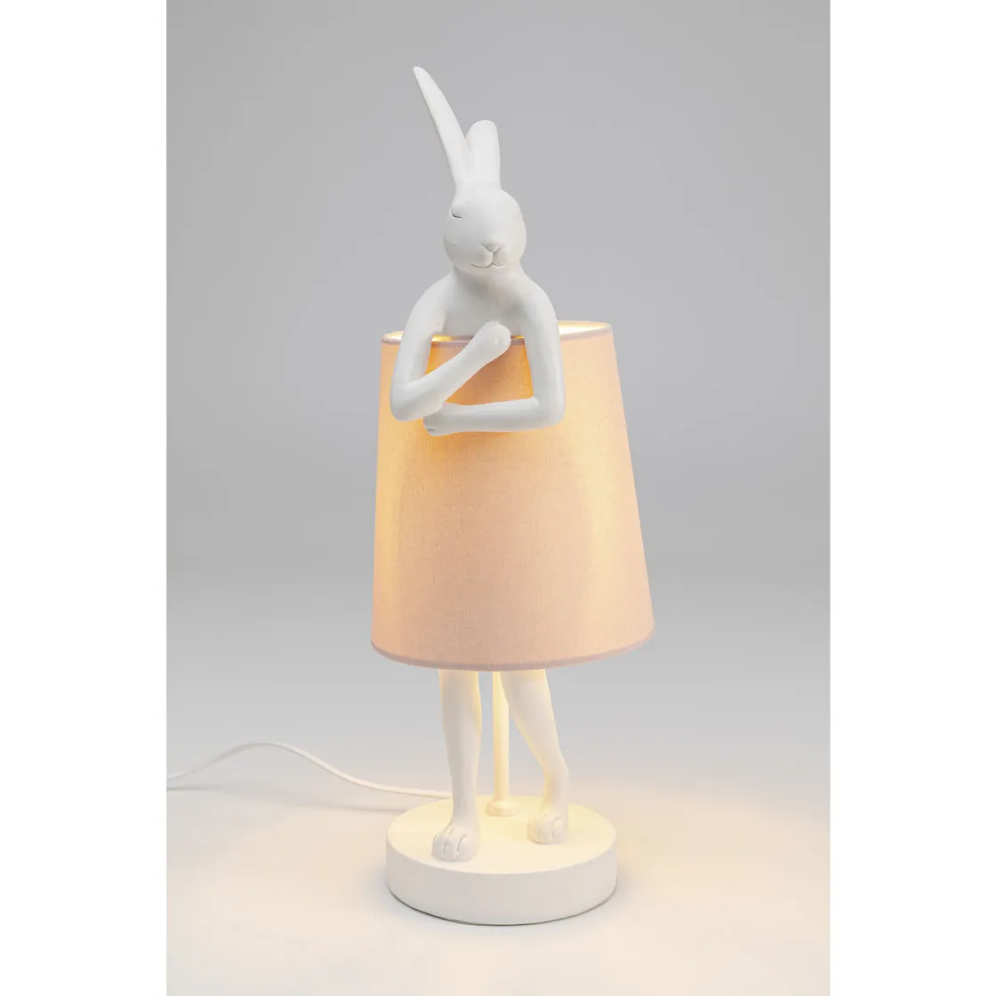 Table Lamp Animal Rabbit White/Rose 50cm
