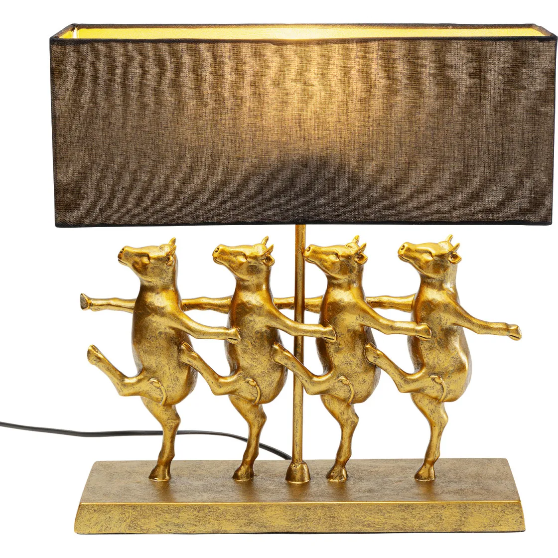 Table Lamp Dancing Cows Black