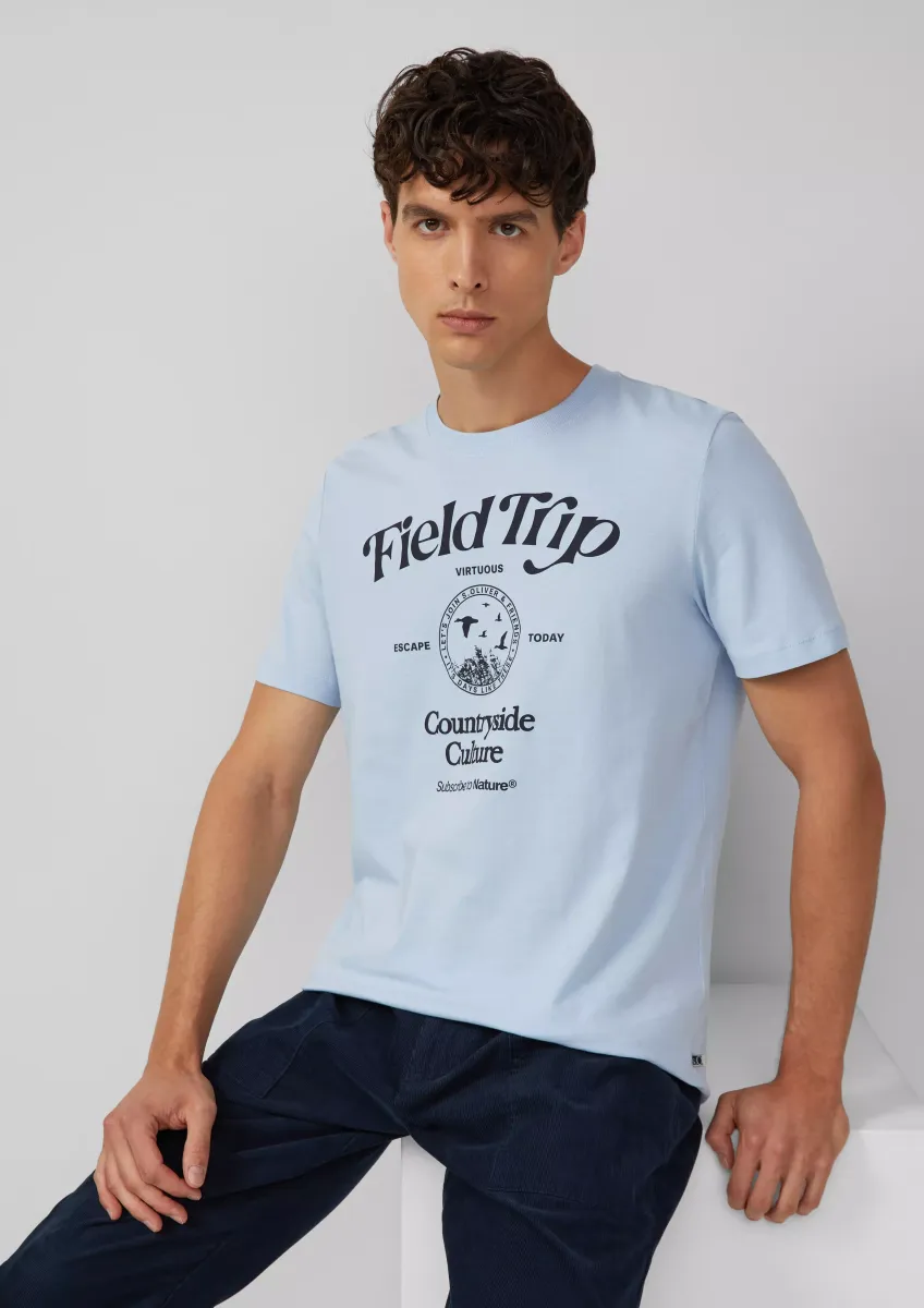 Baumwoll-T-Shirt mit Frontprint