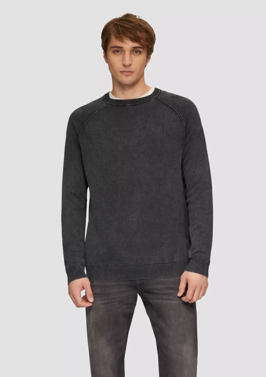 Baumwollpullover im Used-Look