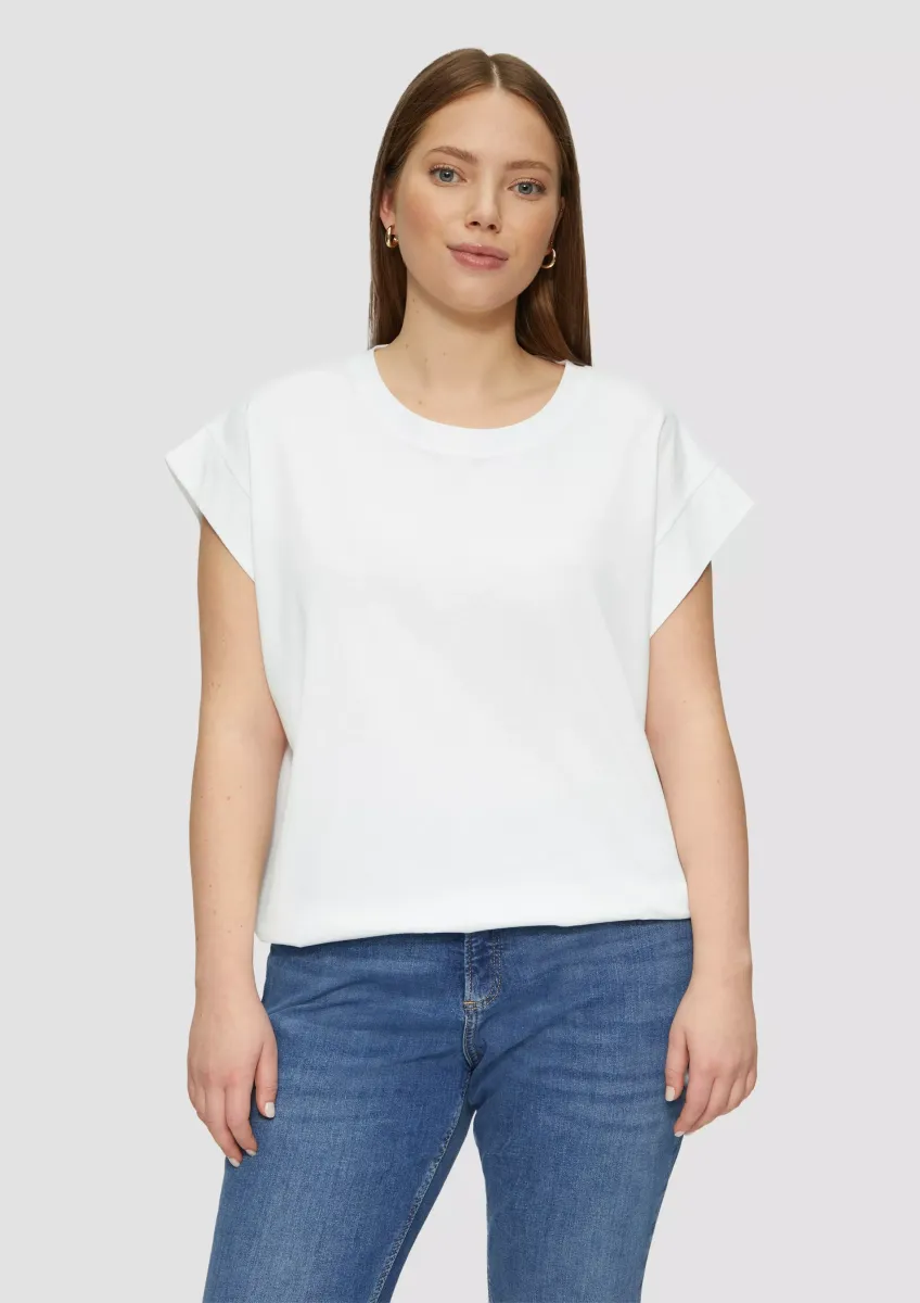 Baumwollshirt mit Schulterdetail