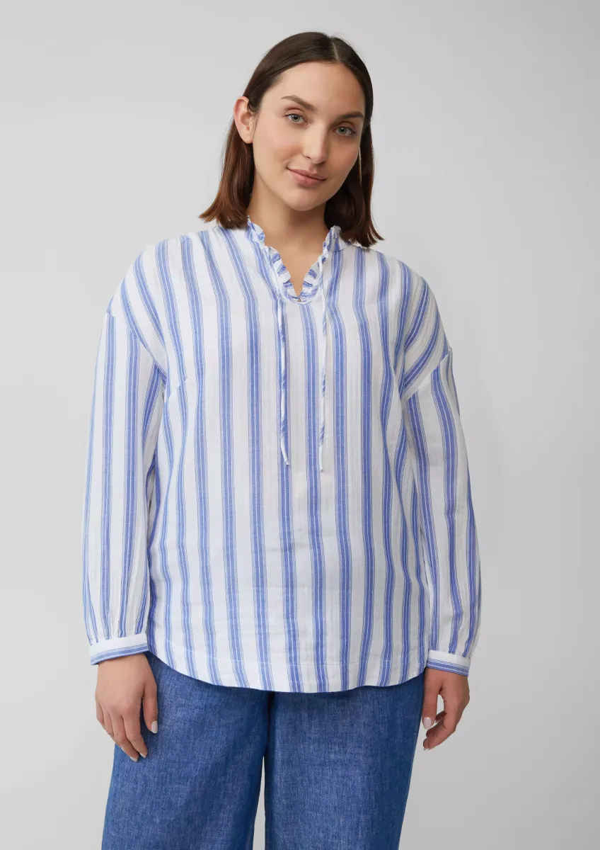 Bluse mit Rüschen und Glitzergarn