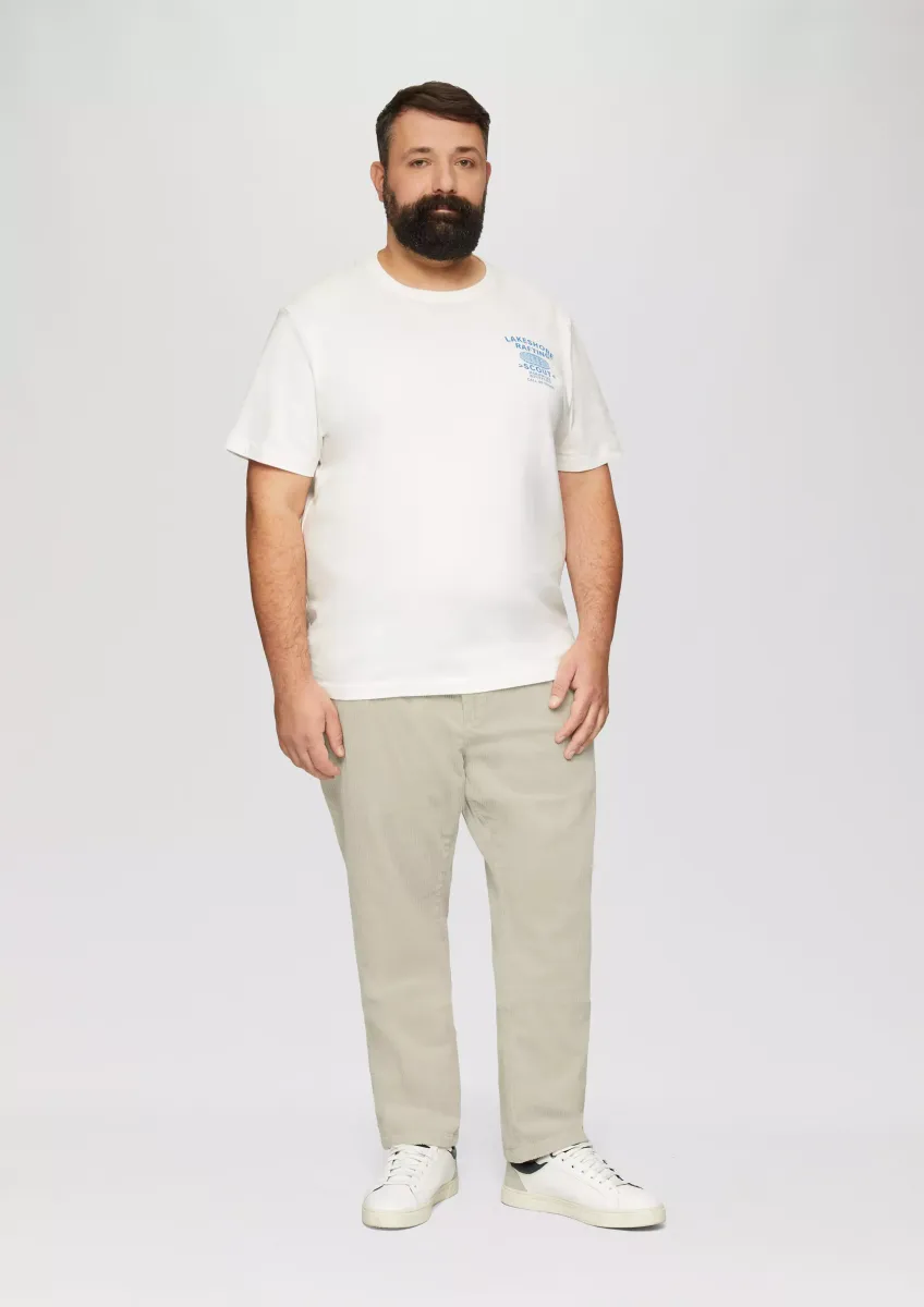 Cord-Chino aus Baumwollstretch mit Bundfalten