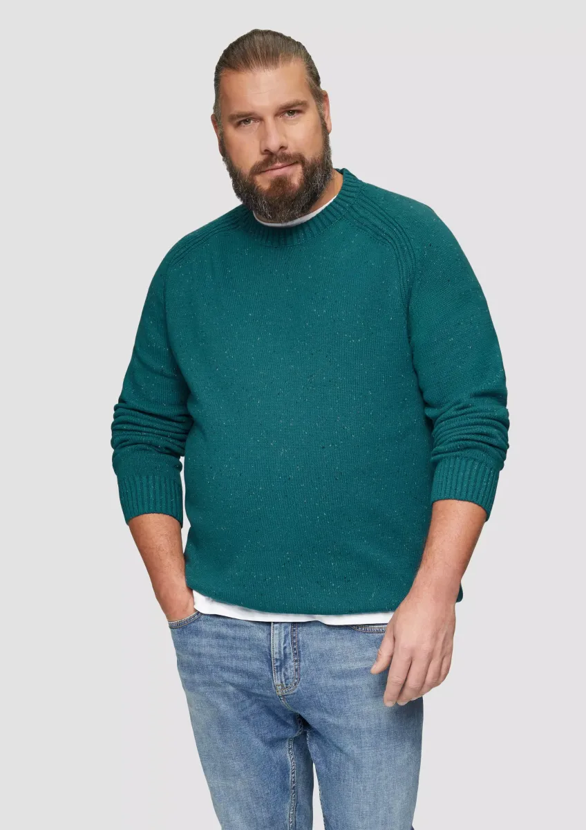 Crew-Neck-Pullover mit Farbeffekt