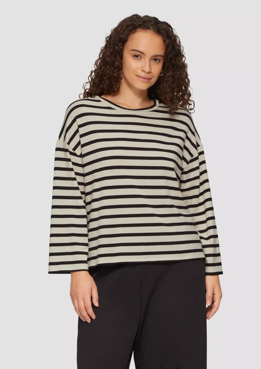 Cropped Langarmshirt aus Lyocellmix