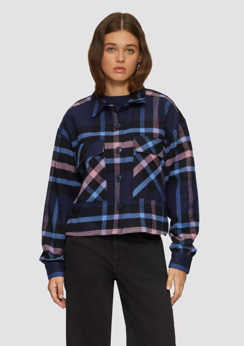 Cropped Overshirt aus Flanell