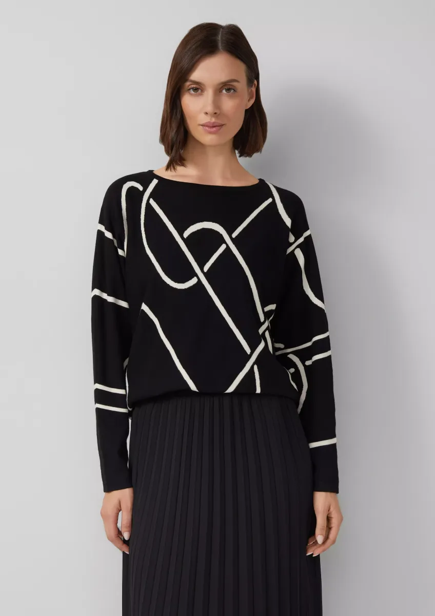 Feinstrick-Pullover aus Viskosemix mit Fledermausärmeln