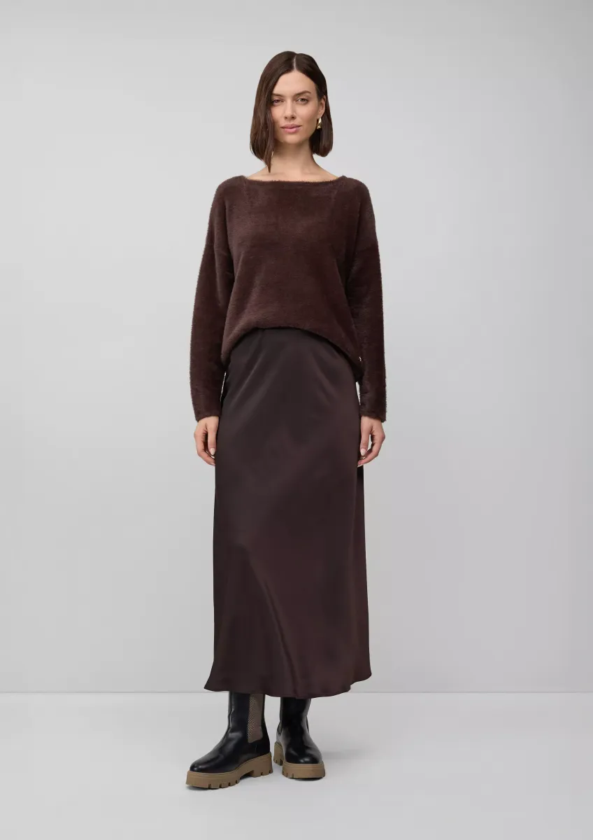 Figurumspielender Satin-Rock mit Elastikbund