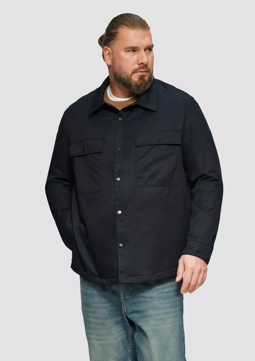 Gefüttertes Twill-Overshirt mit Brusttaschen