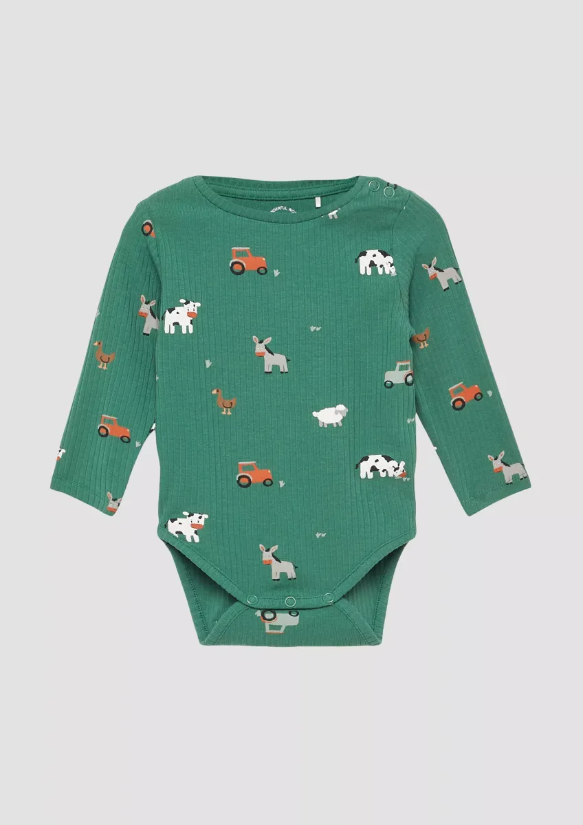 Gerippter Body mit Tier-Motiven