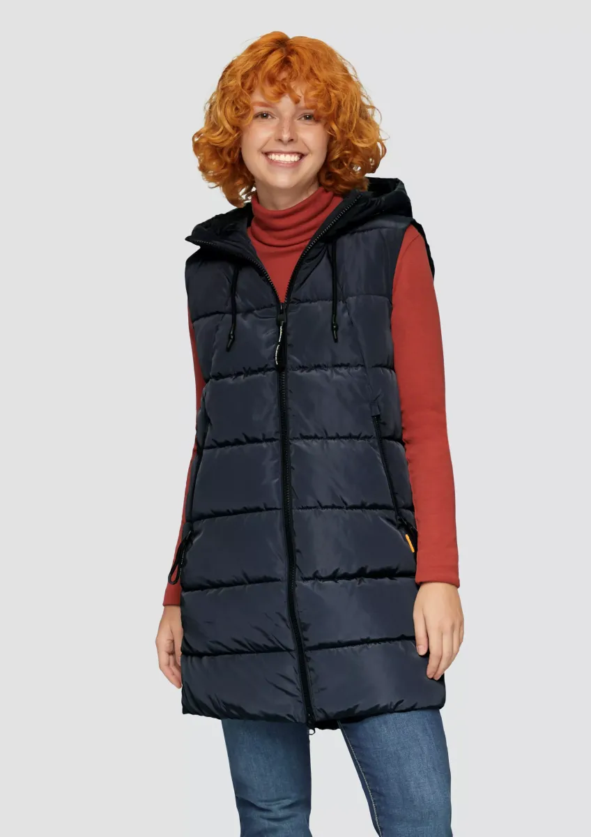 Gesteppte Outdoor-Weste mit Kapuze