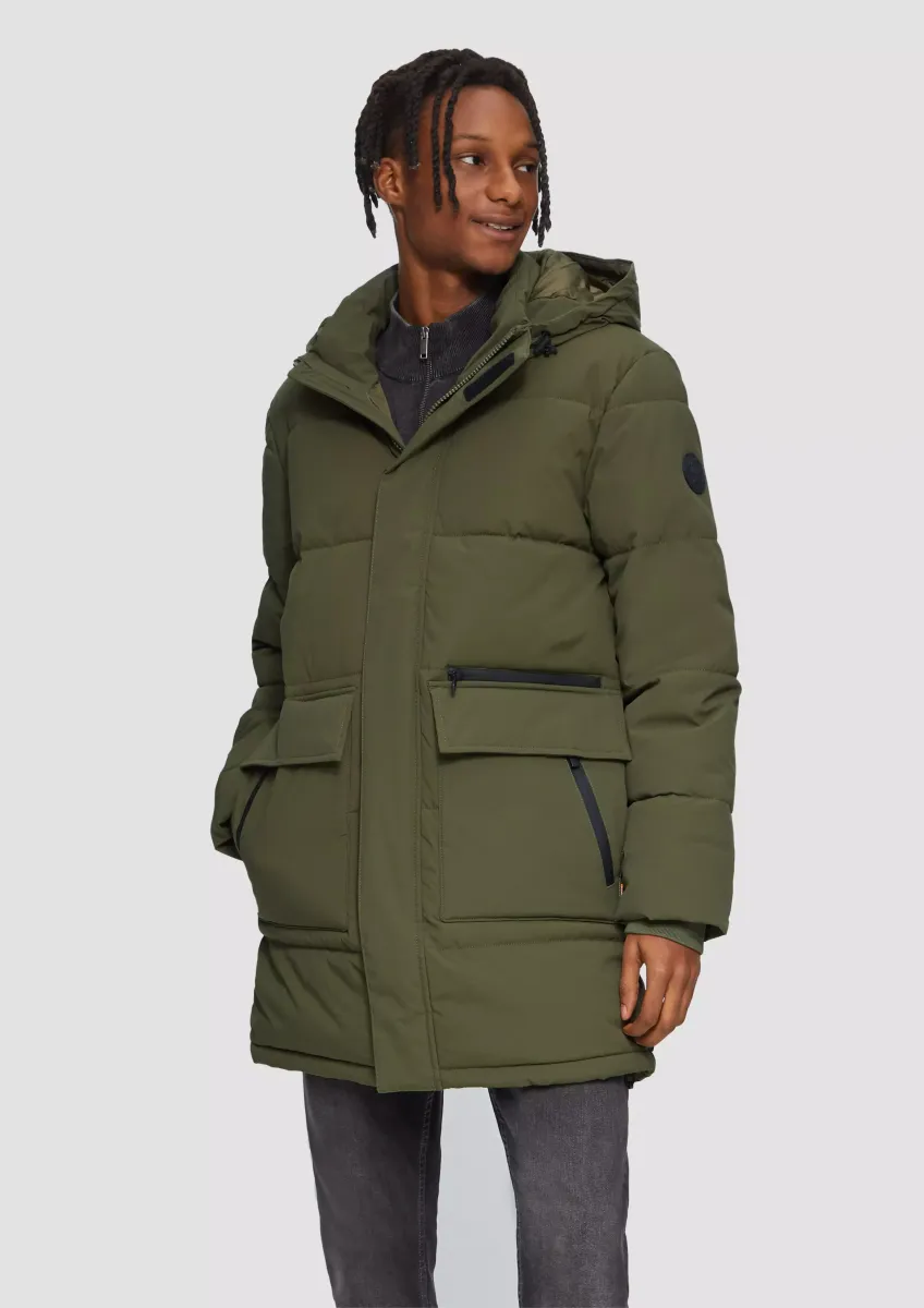 Gesteppter Parka mit Kapuze und Innenkragen