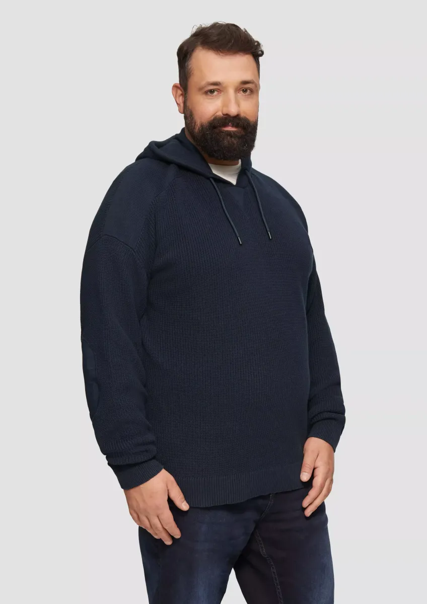 Gestrickter Relaxed-Fit-Hoodie im Fabricmix
