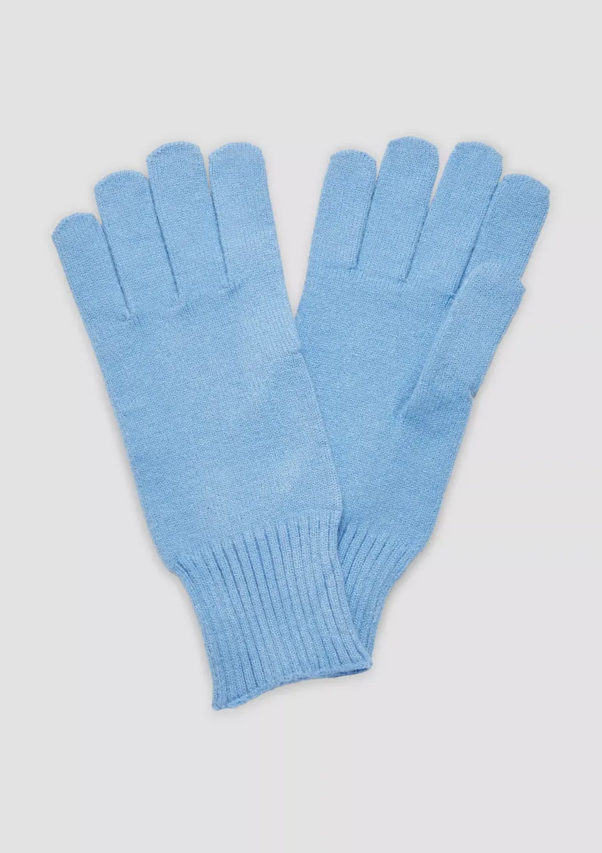 Handschuhe aus Feinstrick mit Stulpe