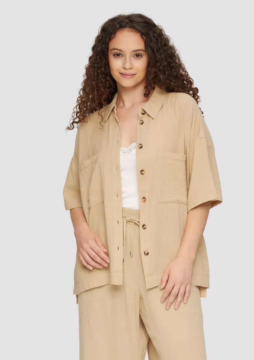 Hemdbluse aus Baumwolle in kurzer Länge