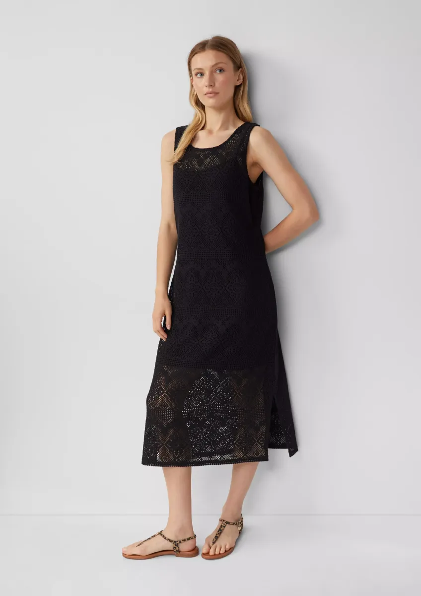 Häkel-Kleid mit Jerseyfutter