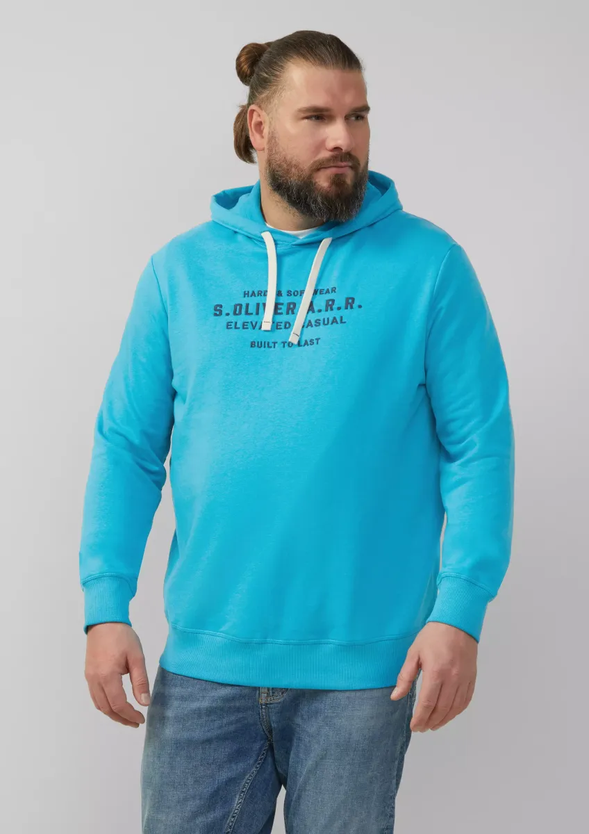 Hoodie mit Label-Stickerei