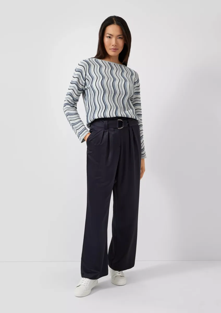 Hose mit Extra Wide Leg und Gürtel im Relaxed Fit