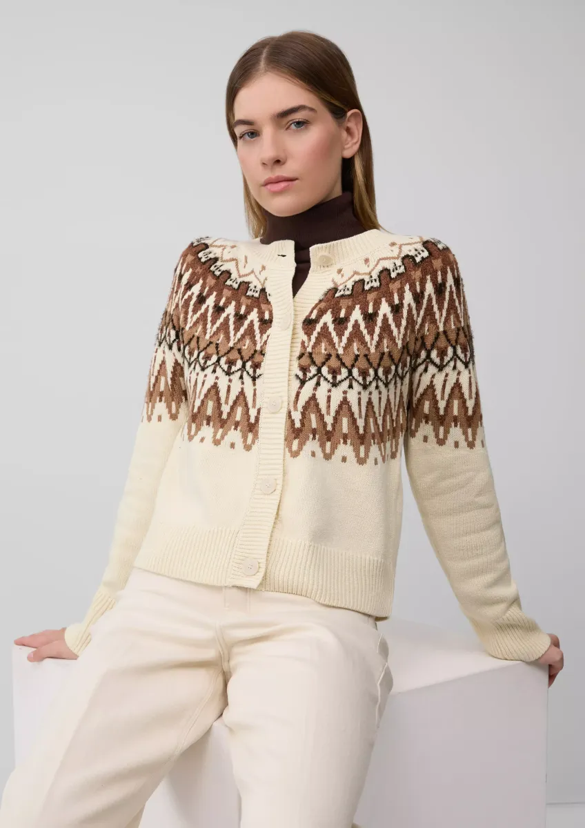 Jacquard-Strickjacke im Relaxed Fit