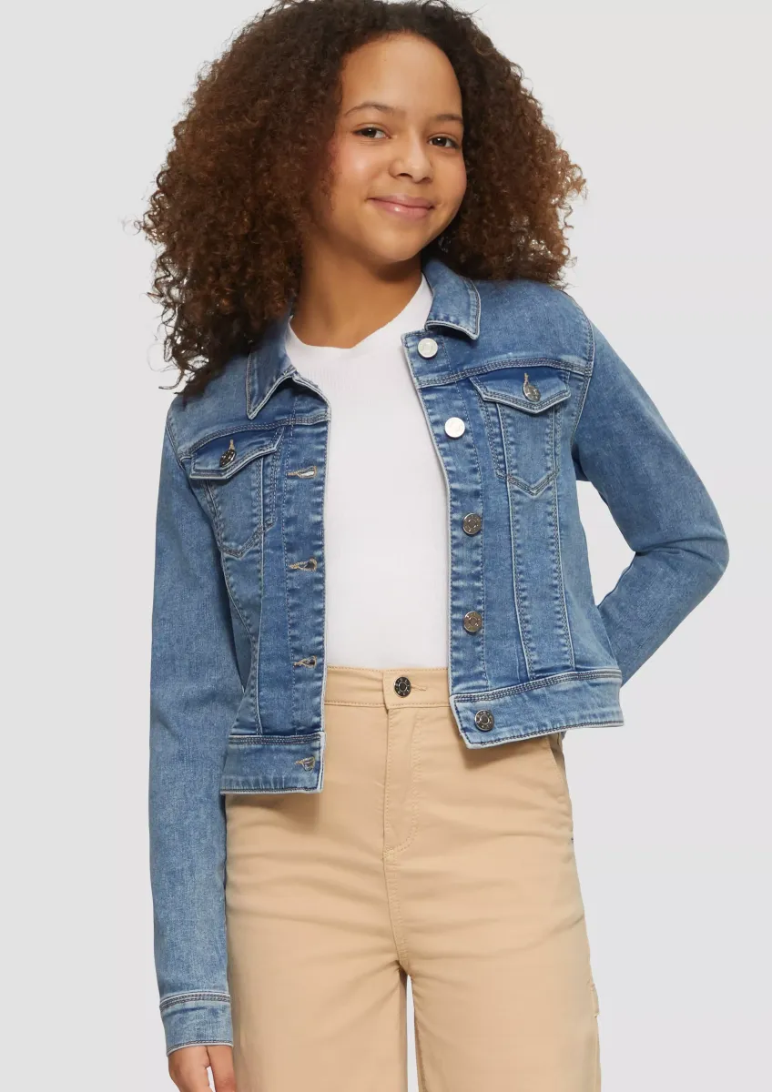 Jeansjacke mit Used-Effekt