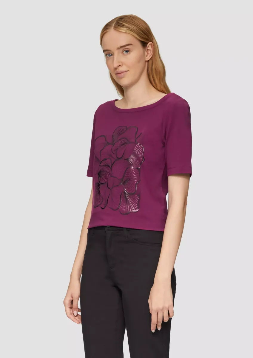 Jerseyshirt mit glänzendem Frontprint