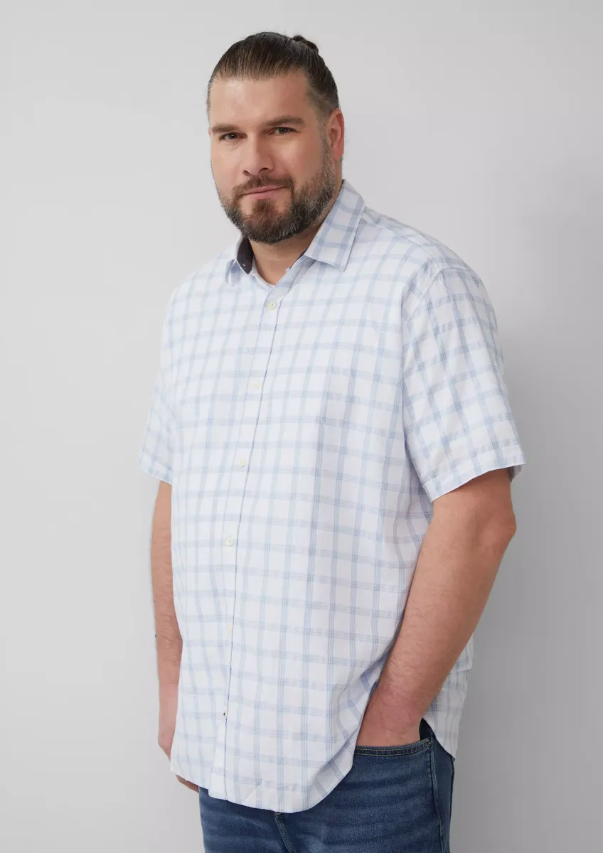Kariertes Kurzarmhemd mit Waschung