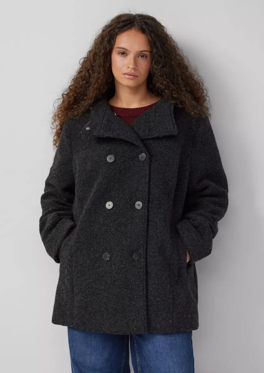 Kurzmantel in Wolloptik