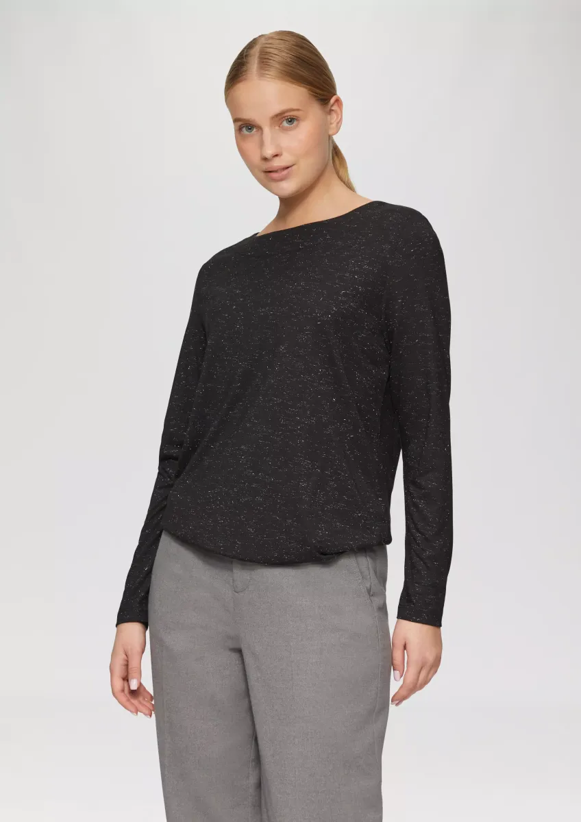 Langarm-Shirt mit Metallic-Effekt
