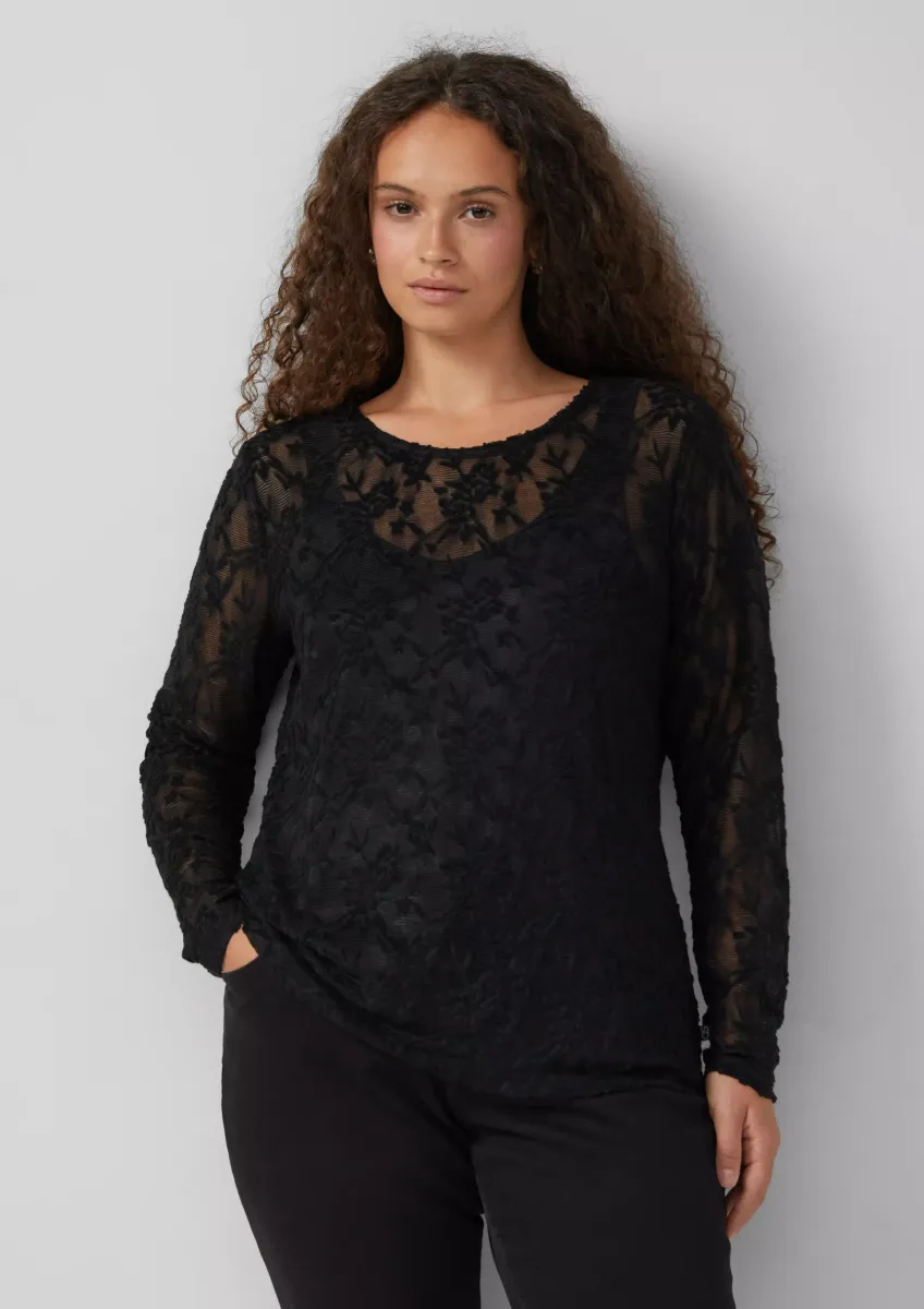 Langarmshirt aus Spitze