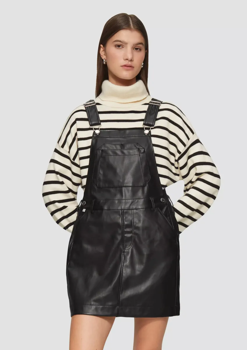 Latzkleid in Leder-Optik