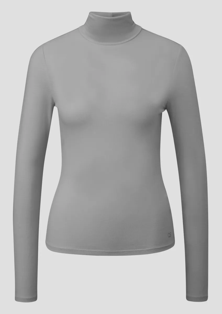 Leicht transparentes Rollkragenshirt