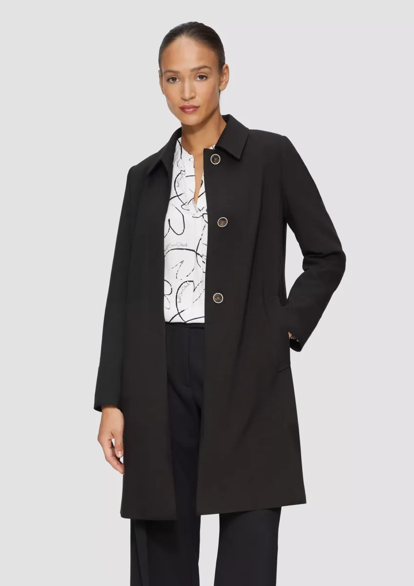 Leicht wärmender Mantel mit halber Knopfleiste