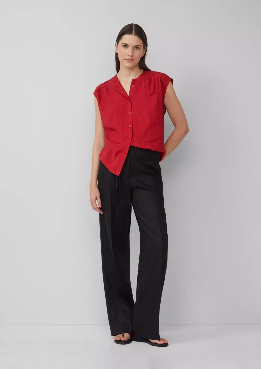 Leichte High-Rise-Hose aus Leinen