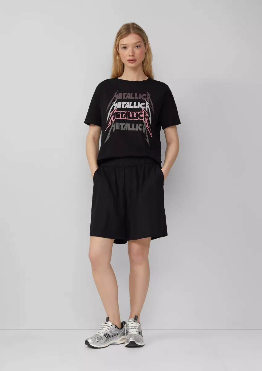 Leinenmix-Shorts mit Elastikbund