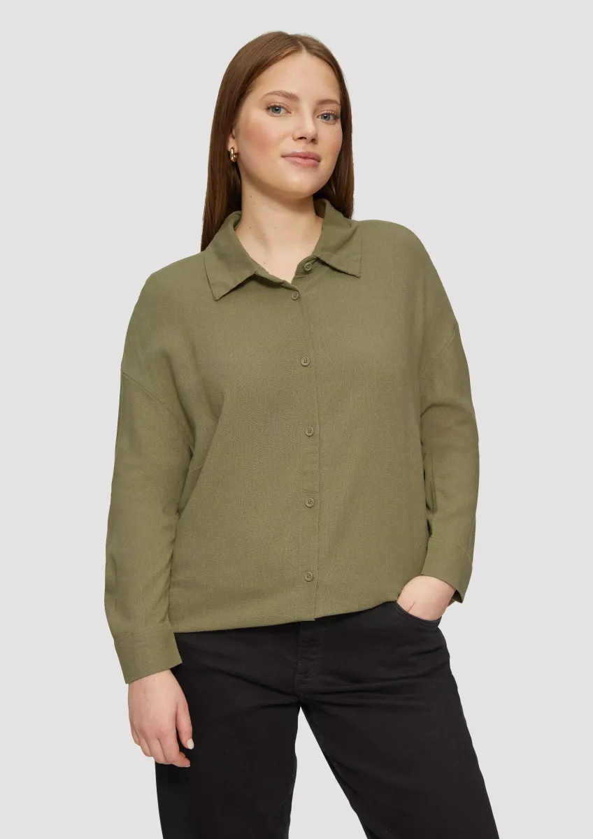 Longbluse aus Leinenmix