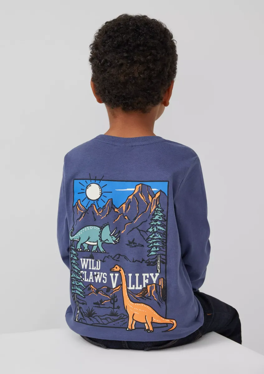 Longsleeve mit auffälligem 3D-Print am Rücken