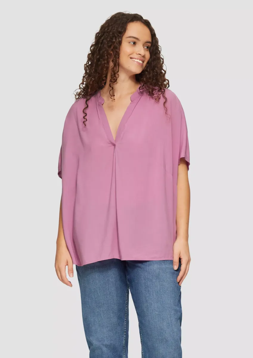 Loose-Fit-Bluse mit Stehkragen