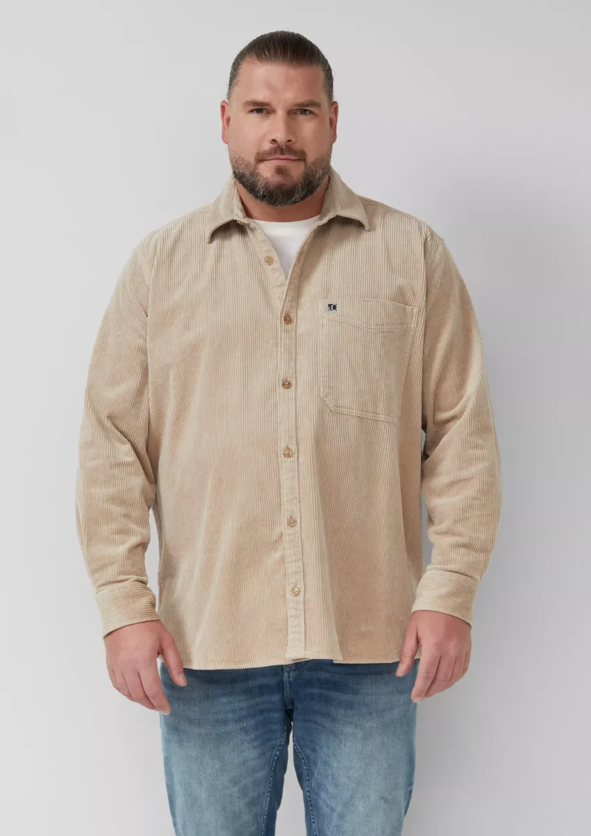 Lässiges Cord-Overshirt aus Baumwollstretch