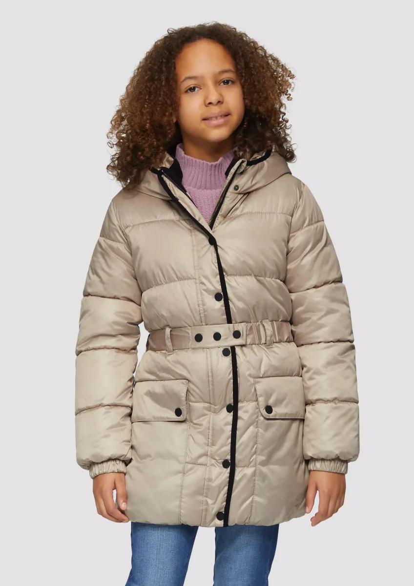 Mantel in Metallic-Optik mit Fleecefutter